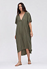 Платье хаки свободного кроя OVERSIZE